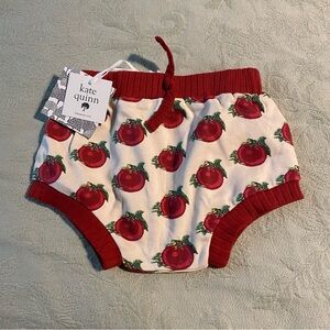 Kate Quinn Red and Cream retro bloomers tomatoes 18-24m